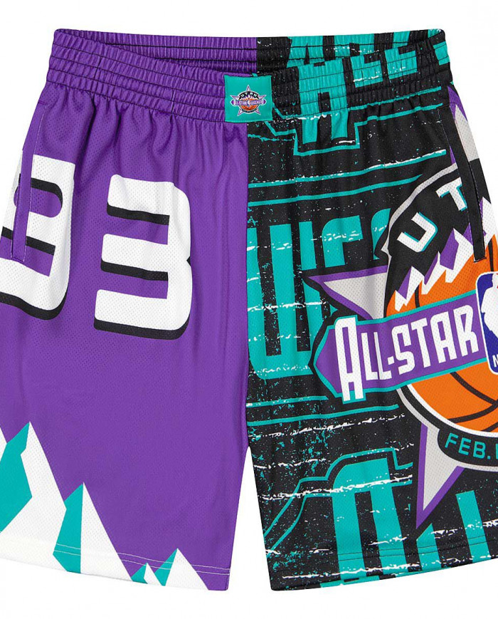 Men's Mitchell & Ness Purple/Black Toronto Raptors Jumbotron 3.0 Shorts