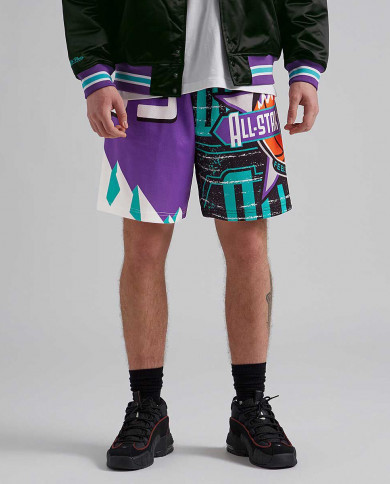 Men's Mitchell & Ness Purple/Black Toronto Raptors Jumbotron 3.0 Shorts